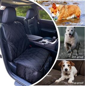 img 3 attached to Nonslip Waterproof Dog Car Seat Cover for Front Seat - Ideal Pet Car Seat Protector for Cars, Trucks & SUVs