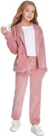 greatchy velour tracksuit sweatshirt sweatsuits girls' clothing and active logo