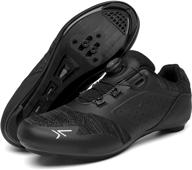 unisex peloton compatible cycling shoes: men's & women's road biking shoes with look delta cleats and spd clip on for indoor riding - black-black, m6.5 logo