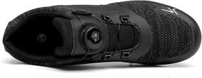 img 3 attached to Unisex Peloton Compatible Cycling Shoes: Men's & Women's Road Biking Shoes with Look Delta Cleats and SPD Clip On for Indoor Riding - Black-Black, M6.5