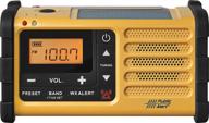 радио для чрезвычайных ситуаций sangean mmr-88 - am/fm/weather+alert с солнечной батареей, ручной кривошипной зарядкой, usb, фонариком, сиреной, зарядкой для смартфона, жёлтый логотип