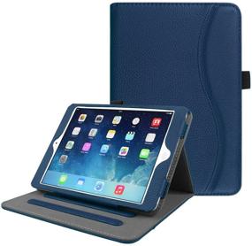 img 4 attached to 📱 Fintie iPad Mini Case [Corner Protection] - [Multi-Angle Viewing] Smart Stand Folio Cover w/ Pocket, Auto Sleep/Wake for Apple iPad Mini 1/2/3, Navy