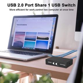 img 3 attached to 🖨️ EEEKit Printer Switch Bundle - 2 Port USB 2.0 Manual Printer Scanner Sharing Switch Hub for 2 PCs to 1 Splitter Adapter, including 2 Pack USB A to B Printer Cable