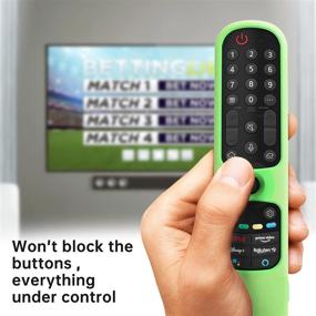 img 2 attached to 📺 SIKAI Silicone Case Cover for LG AN-MR21GA Magic Remote, Shockproof Protective Cover for 2021 LG Smart TV Remote, Standing Design, Skin-Friendly, Washable, Anti-Lost Loop (Glow Green)