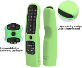 img 3 attached to 📺 SIKAI Silicone Case Cover for LG AN-MR21GA Magic Remote, Shockproof Protective Cover for 2021 LG Smart TV Remote, Standing Design, Skin-Friendly, Washable, Anti-Lost Loop (Glow Green)