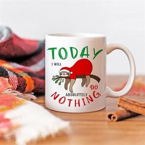 img 1 attached to Funny Sloth Coffee Mug with Holiday Winter Saying - Perfect for Hot Chocolate, Cocoa, Christmas Movie Watching - Ideal Xmas Birthday Gift Basket - Christmas Gift Mugs