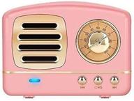 🎶 dan adora wireless bluetooth retro speaker with fm radio and built-in mic - vintage style portable speaker in pink - compatible with cell phones, tablets, computers, tvs, and laptops logo