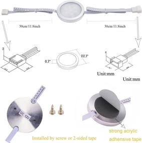 img 1 attached to ⚡ AIBOO RGBW Under Counter LED Light Kit, 24V Under Cabinet Lighting,10 Packs Colored Puck Lights with Wireless 40-Key RF Dimmable Remote Control (RGBW, 10 Lights)