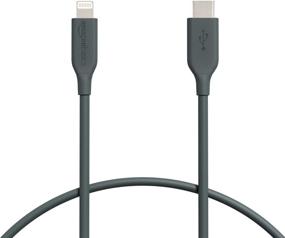 img 4 attached to 🔌 Amazon Basics MFi Certified USB-C to Lightning кабель для Apple iPhone 11/12, iPad - Midnight Green (1 фут)