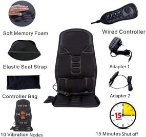 img 1 attached to 🚗 Car Seat Massager, Sotion Vibrating Back Massage Cushion - 10 Vibrations to Alleviate Stress and Fatigue for Back, Shoulders, and Thighs