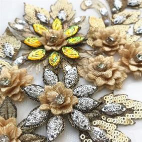 img 2 attached to Colorful Embroidered Rhinestone Applique Accessories Sewing