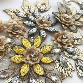 img 1 attached to Colorful Embroidered Rhinestone Applique Accessories Sewing