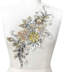 img 4 attached to Colorful Embroidered Rhinestone Applique Accessories Sewing