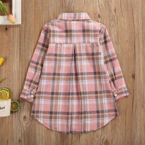 img 3 attached to 👚 Flannel Little Sleeve Button Top for Girls, 12-18M - Girls' Clothing in Tops, Tees & Blouses with Improved SEO