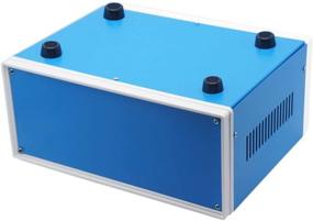 img 2 attached to 💡 Zulkit DIY Electric Enclosure Case - Blue Metal Rectangle Project Box Preventive Case Electrical Box 9.8 x 7.5 x 4.3 Inch