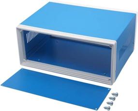 img 4 attached to 💡 Zulkit DIY Electric Enclosure Case - Blue Metal Rectangle Project Box Preventive Case Electrical Box 9.8 x 7.5 x 4.3 Inch