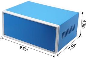 img 3 attached to 💡 Zulkit DIY Electric Enclosure Case - Blue Metal Rectangle Project Box Preventive Case Electrical Box 9.8 x 7.5 x 4.3 Inch