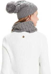 img 2 attached to 🧣 Fashionable Winter Warm Knitted Hat and Scarf Set for Women and Girls