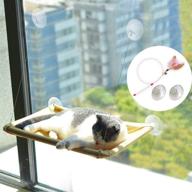 🐱 mq cat window perch bed with fannel blanket - 360° sunbath space save design | extra strong screw suction cups shelf | holds up to 50lbs | latest 2021 edition | ideal for large and small cats logo