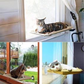 img 3 attached to 🐱 MQ Cat Window Perch Bed with Fannel Blanket - 360° Sunbath Space Save Design | Extra Strong Screw Suction Cups Shelf | Holds Up to 50lbs | Latest 2021 Edition | Ideal for Large and Small Cats