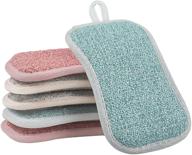 🧽 reusable 6 pack kitchen scrub sponges - non-scratch microfiber sponge heavy duty scouring pad for kitchen cleaning - versatile household washing tool (3 colors) logo