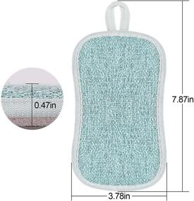 img 3 attached to 🧽 Reusable 6 Pack Kitchen Scrub Sponges - Non-Scratch Microfiber Sponge Heavy Duty Scouring Pad for Kitchen Cleaning - Versatile Household Washing Tool (3 Colors)