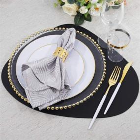 img 2 attached to 💪 Supernal Irregular Resistant Wipeable Placemats: Ultimate Durability and Easy Cleaning