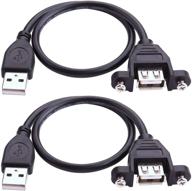 igreely 2pack 1ft/30cm usb extension cable - panel-mount type a male to type a female logo