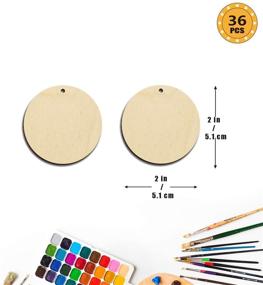 img 3 attached to 🔲 Unfinished Round Wood Earring Blanks for Women and Girls - Bulk DIY Jewelry Making Supplies for Lightweight Statement Dangle Earrings 2 Inch