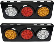 🚚 auovo led truck/trailer tail lights - waterproof dc12-24v 48-led tail light bar with iron bracket base for turn/signal/running lamps - ideal for trucks, rvs, campers, trailers (2 pcs) logo