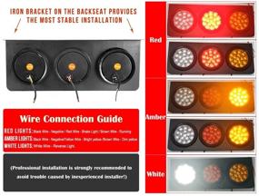 img 3 attached to 🚚 auovo LED фонари задние для грузовиков/прицепов - Водонепроницаемые DC12-24V 48-LED фонарь заднего света с базой из железного кронштейна для поворота/сигнальных/ габаритных фар - Идеально подходят для грузовиков, автодомов, кемперов, прицепов (2 шт)