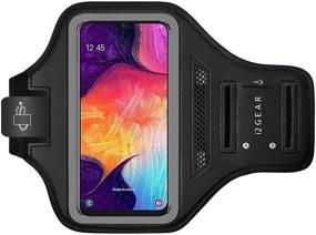 img 4 attached to i2 Gear Black Running Armband Phone Case for Samsung Galaxy A51, A50, A32, A20 & A10 - Exercise Armband with Key Holder and Air Vent - Cell Phone Holder for Working Out