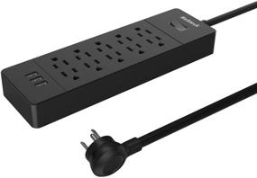 img 4 attached to 🔌 Nekteck Power Strip Surge Protector with 9.3ft Cord, 10 AC Outlets & 3 USB Ports – Versatile Charging Solution for iPhone, iPad, Samsung Galaxy and More!