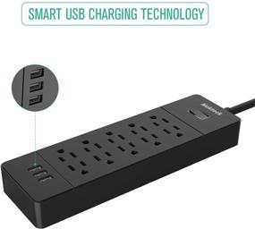 img 3 attached to 🔌 Nekteck Power Strip Surge Protector with 9.3ft Cord, 10 AC Outlets & 3 USB Ports – Versatile Charging Solution for iPhone, iPad, Samsung Galaxy and More!