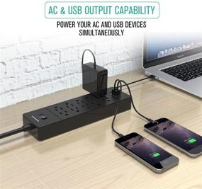 img 2 attached to 🔌 Nekteck Power Strip Surge Protector with 9.3ft Cord, 10 AC Outlets & 3 USB Ports – Versatile Charging Solution for iPhone, iPad, Samsung Galaxy and More!