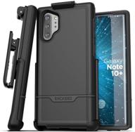 📱 black full body protective holster case for samsung galaxy note 10 plus (2019 rebel armor) - heavy duty rugged belt clip cover with holder logo