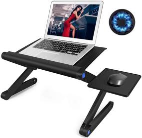 img 4 attached to 🖥️ MIGGOING Adjustable Laptop Table - Portable Laptop Workstation, Ergonomic Lap Desk Stand, Notebook Reading Holder - Black