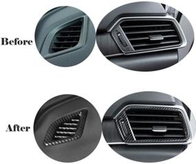 img 3 attached to 🚗 Ramecar Carbon Fiber Print Dashboard Air Vent Air-Conditioner Wind Outlet Cover Frame Trim for Honda Accord 2018-2020
