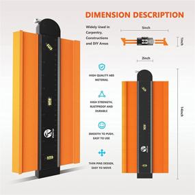 img 1 attached to VASSETAR 10-Inch Contour Gauge Profile Tool with Bubble Level - Metal Lock, Precise Irregular Shape Duplicator for Welding, Woodworking, DIY, Construction - Ideal for Handyman Use