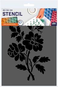 img 2 attached to 🌸 QBIX Flower Stencil - Wildflowers - A5: Reusable Stencil for Painting, Baking, Crafts, Walls, Furniture - Kids-Friendly DIY Stencil