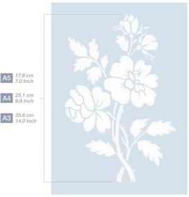 img 3 attached to 🌸 QBIX Flower Stencil - Wildflowers - A5: Reusable Stencil for Painting, Baking, Crafts, Walls, Furniture - Kids-Friendly DIY Stencil