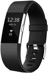 img 4 attached to 👥 Силиконовые регулируемые классические ремешки для Fitbit Charge 2 - Заменяемые ремни для женщин и мужчин