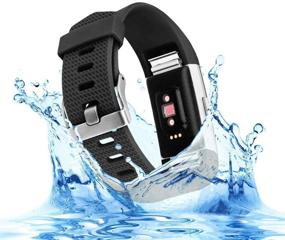 img 2 attached to 👥 Силиконовые регулируемые классические ремешки для Fitbit Charge 2 - Заменяемые ремни для женщин и мужчин