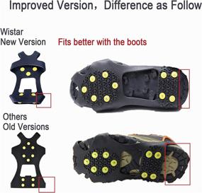 img 1 attached to 👞 Wistar Hiking Cleats Ice Grippers: Black Rubber Spike Shoes with Traction Ice Cleat and Tread Grip for Snow & Ice