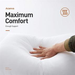 img 2 attached to 🛏️ Acanva Bed Pillows for Sleeping 2 Pack: Premium Plush Fiber, Removable Breathable Cover, King Size, White - Skin-Friendly, Set of 2