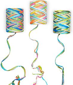 img 4 attached to 🎨 Colorful Raffia Ribbon: 3 Rolls of 6-Ply Colored Paper String, 80 M/262 Feet Each - Perfect for Festival Gifts, DIY Decoration, and Craft Projects