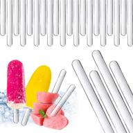 80 piece transparent acrylic cakesicle sticks - reusable & mini craft ice pop sticks for candy, ice creamsicles, and diy crafts logo