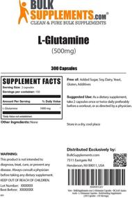 img 3 attached to Boost Muscle Recovery with BulkSupplements L-Glutamine Capsules - 1500mg BCAAs Amino Acids, Post Workout for Men and Women - 300 Vegetarian Capsules