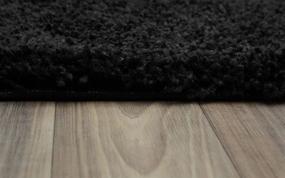 img 1 attached to 🛁 Black Serendipity Shaggy Nylon Bathroom Rug Set - Garland Rug 3-Piece, Washable