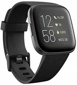img 4 attached to 🏊 Fitbit Versa 2: Your Ultimate Health and Fitness Smartwatch with Heart Rate, Music, Alexa Built-In, Sleep and Swim Tracking, Black/Carbon (Includes S and L Bands)